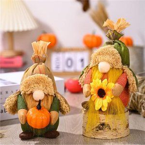 2Pcs Gnomes Fall Decorations Thanksgiving Gnomes Plush Harvest Decorations